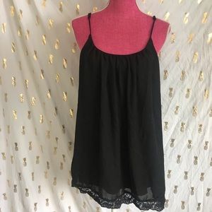 Black with lace spaghetti strap top